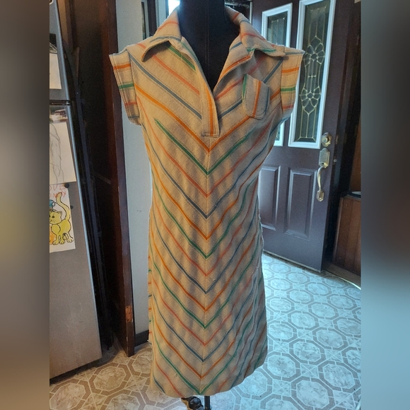 Vintage Cap Sleeve Summer Dress w/Pockets-Medium - Picture 2 of 8